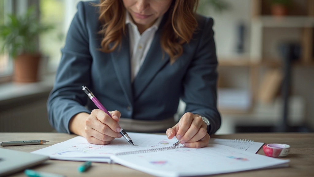 Een wekelijks planningsschema op een bureaukalender met kleurgecodeerde blokken