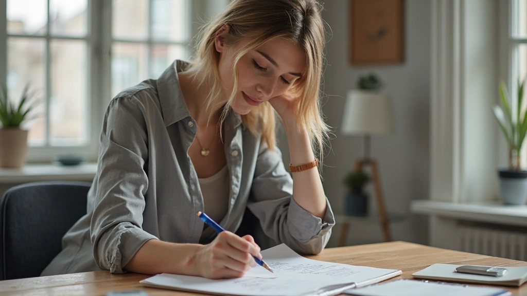 Een notebook met doelen en actiestappen uitgeschreven, met pen en koffie op het bureau, symboliserend de voorbereiding voor succes
